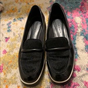 Charles & Keith Pony Hair and Leather Loafer
